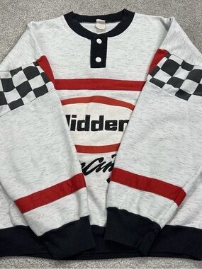 NASCAR Glidden Team Ménard Racing Sweatshirt Checkered Flag Sleeves-Rare Vintage